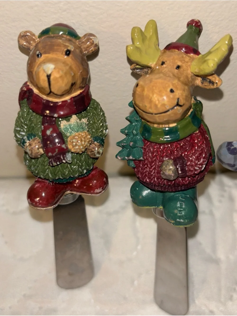 Christmas Animal Spreader Set with Festive Hand-Painted Handles